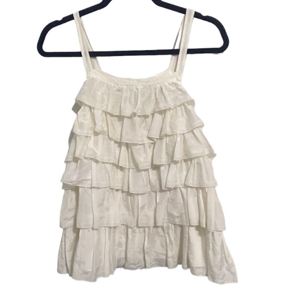 Joie Tiered Ruffle Cottagecore Sleeveless Top